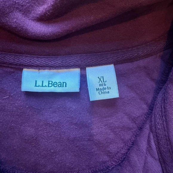 L.L. Bean Purple Quilted Quarter Zip Pullover Sweatshirt Size XL - Picture 2 of 3